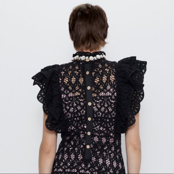 Zara textured ruffle dress - Picture 6 of 7